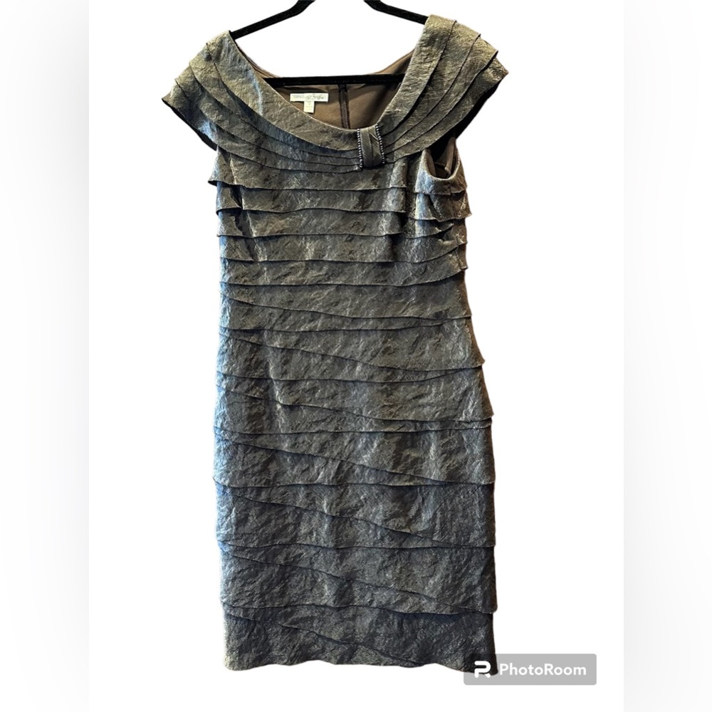 London Times Sable Brown Dress Sz 12.  Like new, worn once.